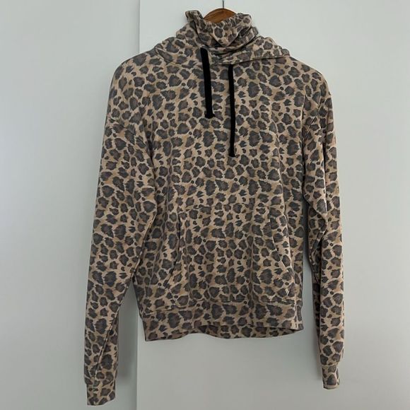 Katie J NYC Leopard Hoodie Sweatshirt XS with Mask Insert - Picture 5 of 8